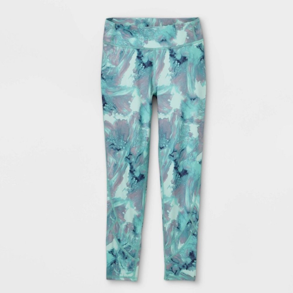 All in Motion Mid Rise Novelty Leggings Blue/Violet Marble Swirl